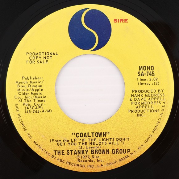 The Stanky Brown Group, Coaltown Promo Stereo/Mono 45 rpm 7" Vinyl Record SA-745 - Picture 5 of 8